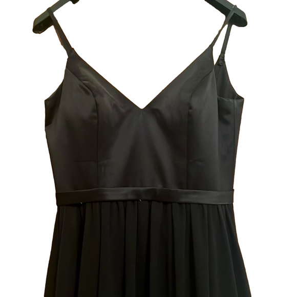 allure bridal floor length black bridesmaid sleeveless dress - Picture 4 of 7